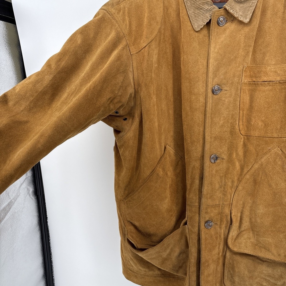 VTG Golden Bear Jacket Mens Large Suede Leather Corduroy Collar Made USA - Picture 3 of 12